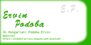 ervin podoba business card
